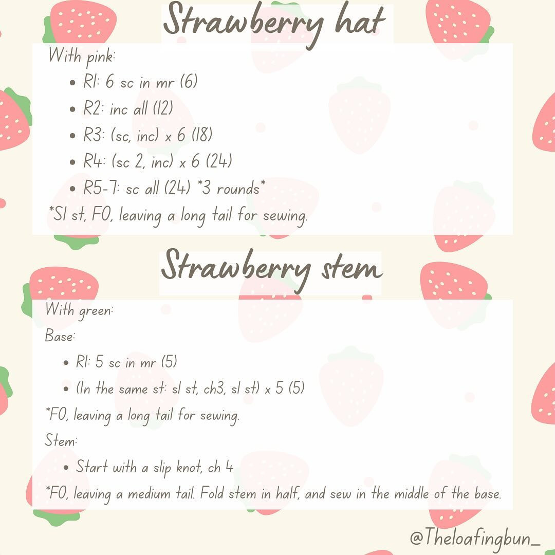 Free pattern! Baby strawberry raccoon 🍓 🦝