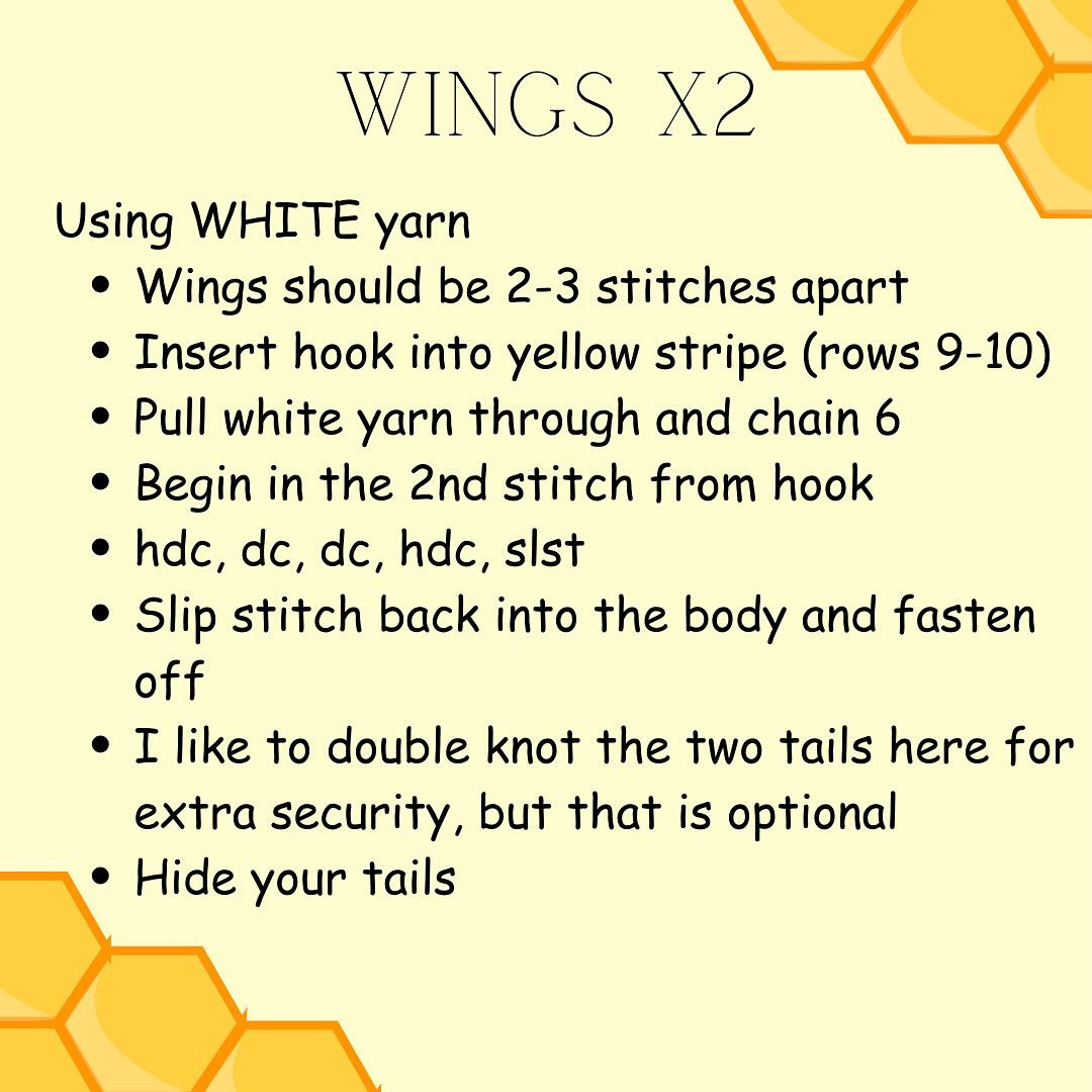 free pattern bee WING