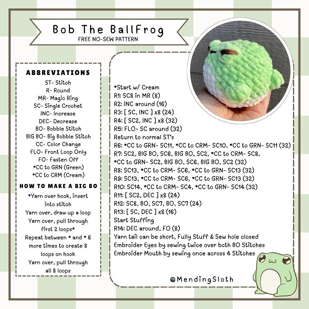 FREE PATTERN- Bob the Ballfrog! 🐸