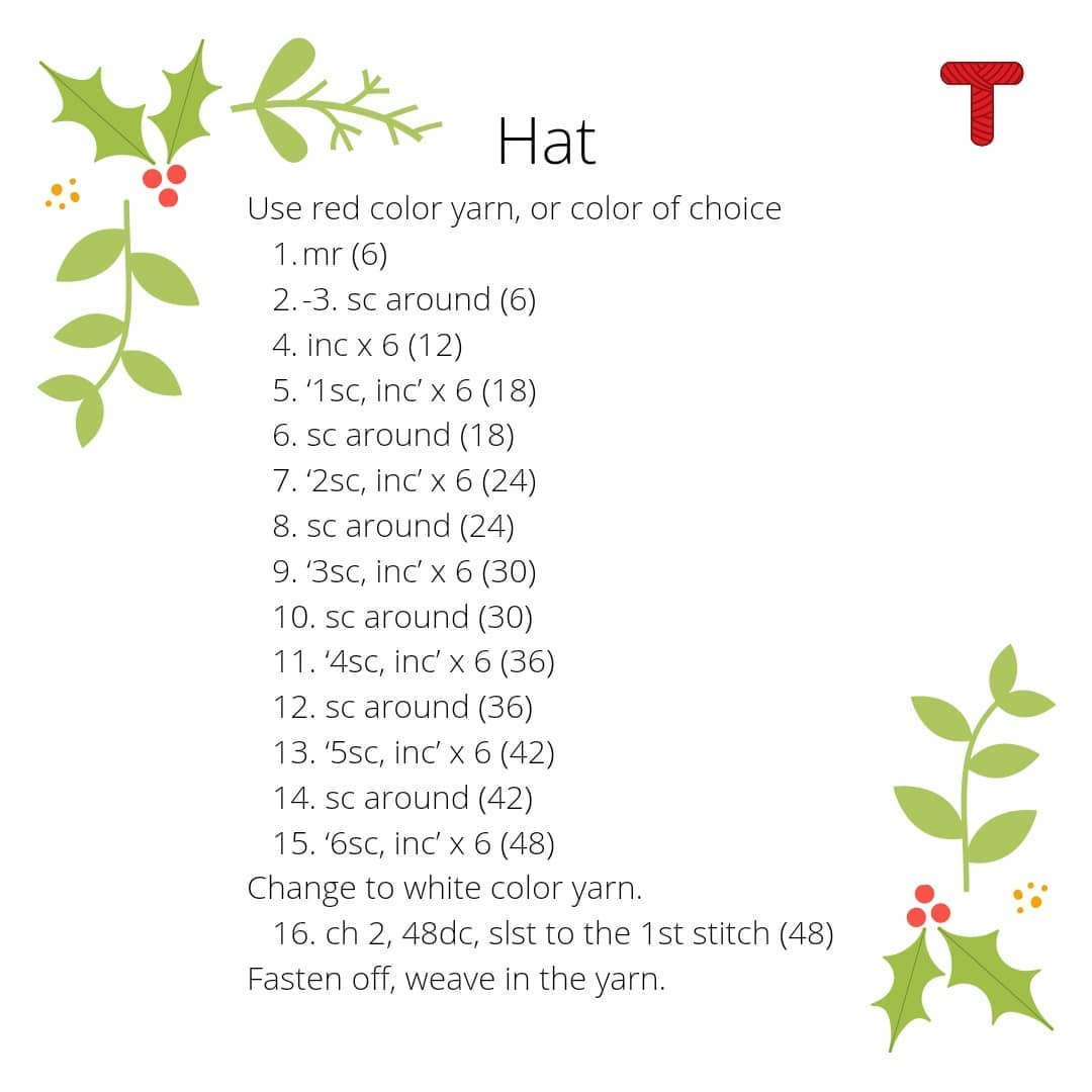 free pattern christmas hat