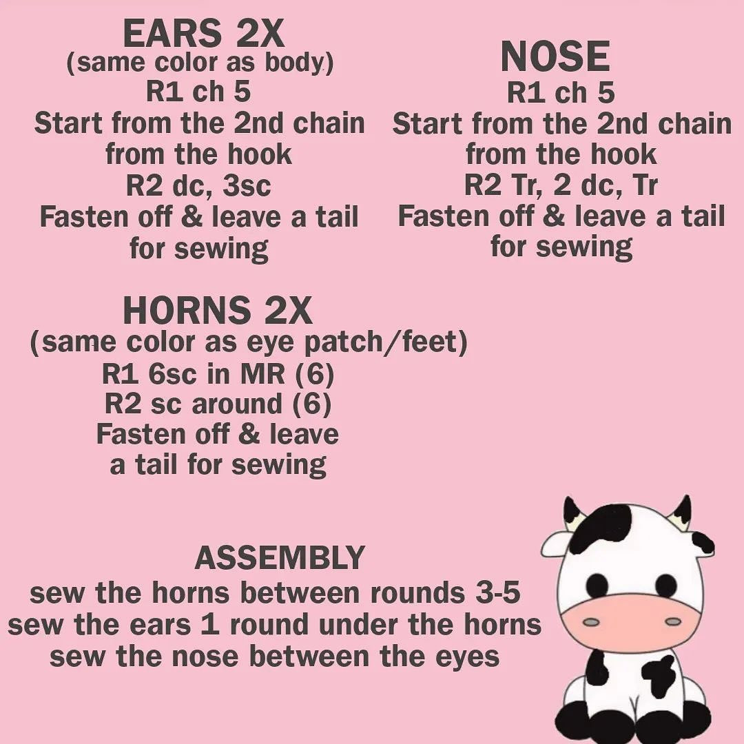 free pattern cow