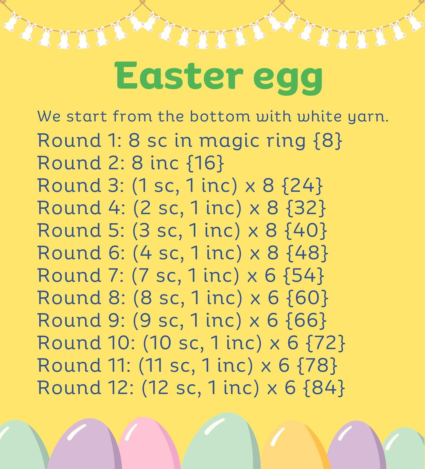 free pattern easter egg yellow and white