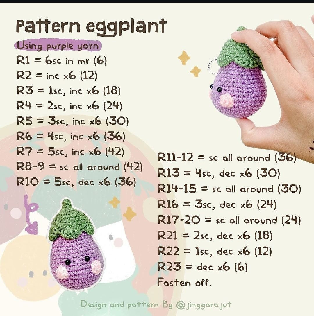 free pattern eggplant amigurumi