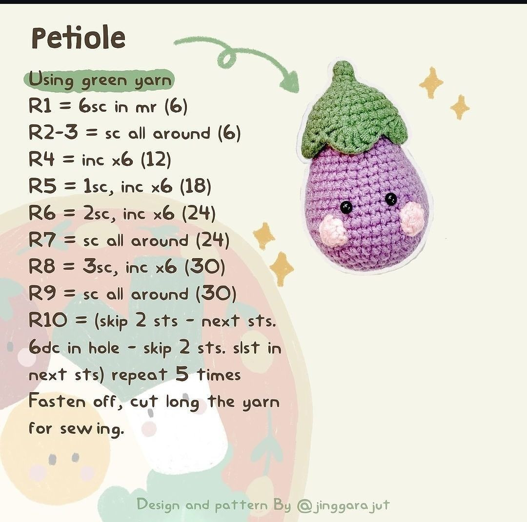 free pattern eggplant amigurumi