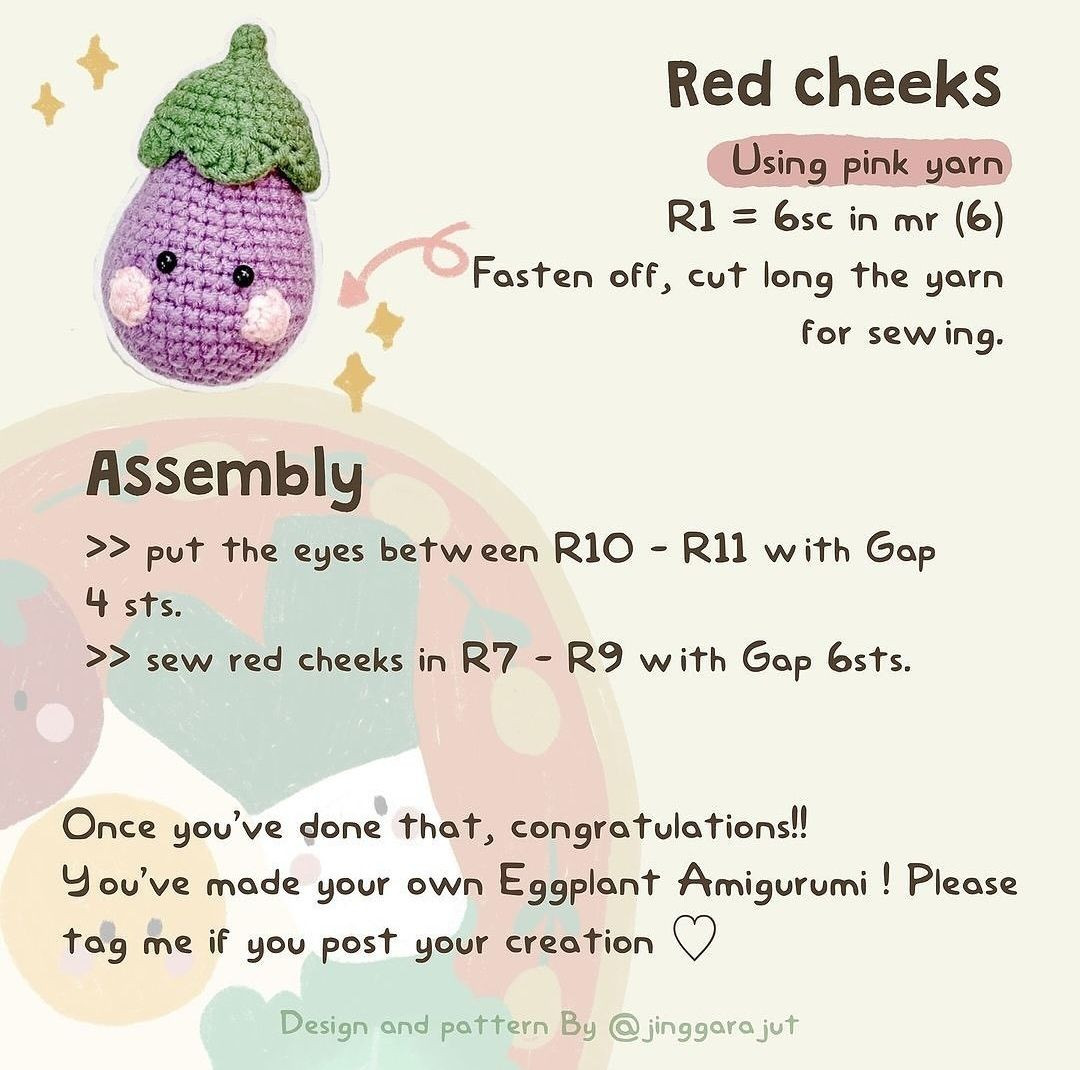 free pattern eggplant amigurumi