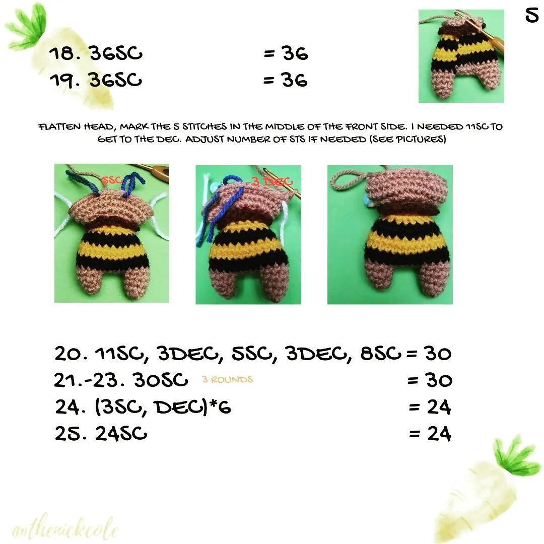 free pattern fuzzy the bunny bee