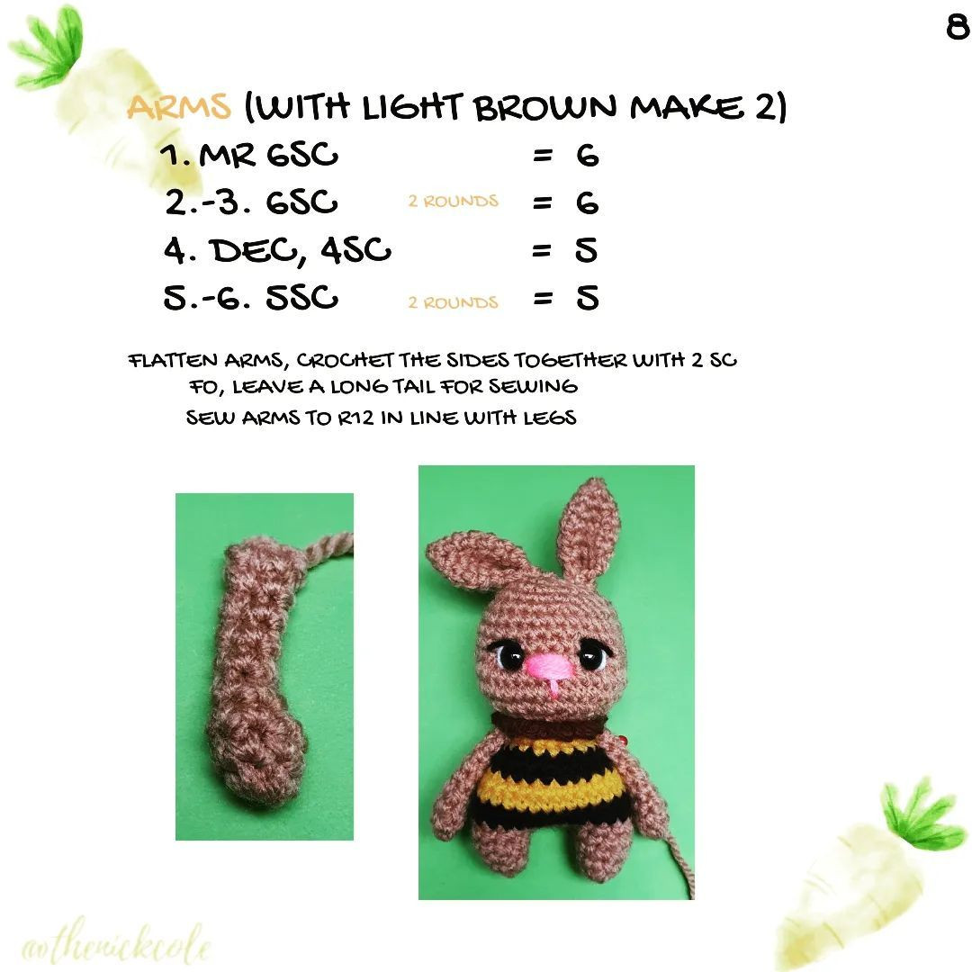 free pattern fuzzy the bunny bee