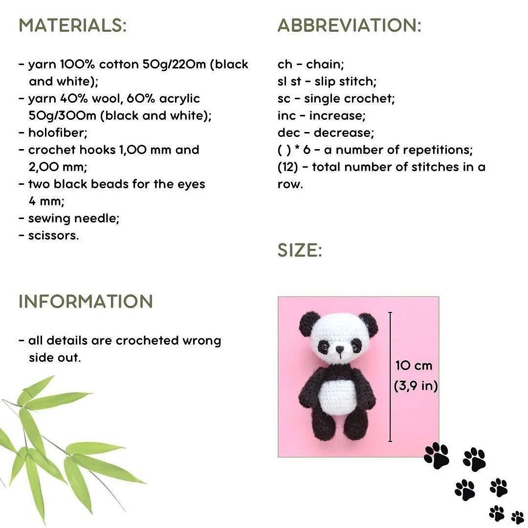 free pattern little panda crochet pattern