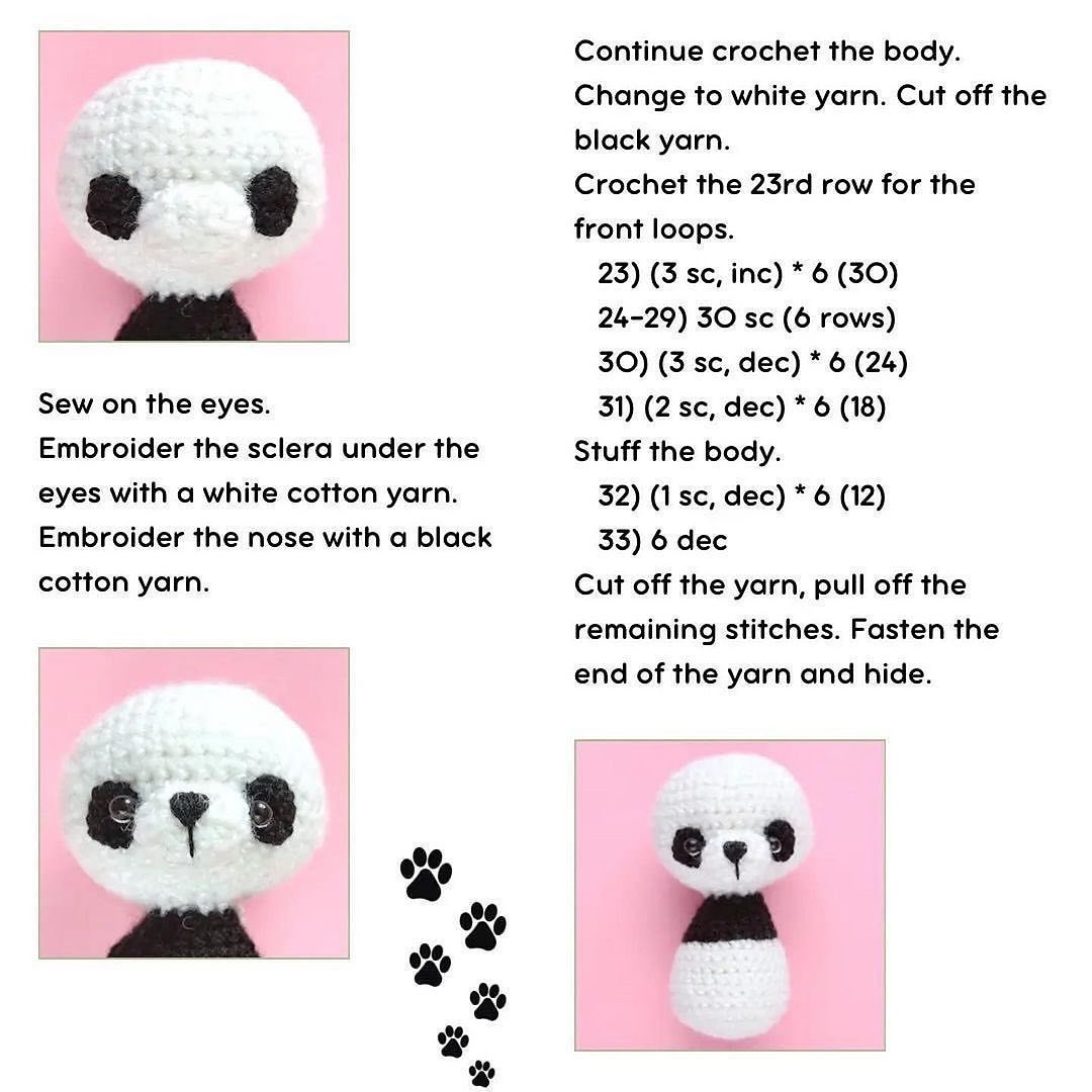 free pattern little panda crochet pattern