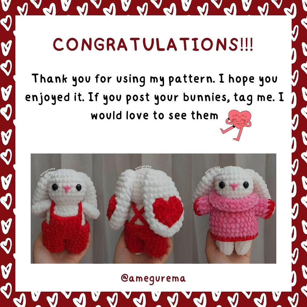 free pattern love bunnies