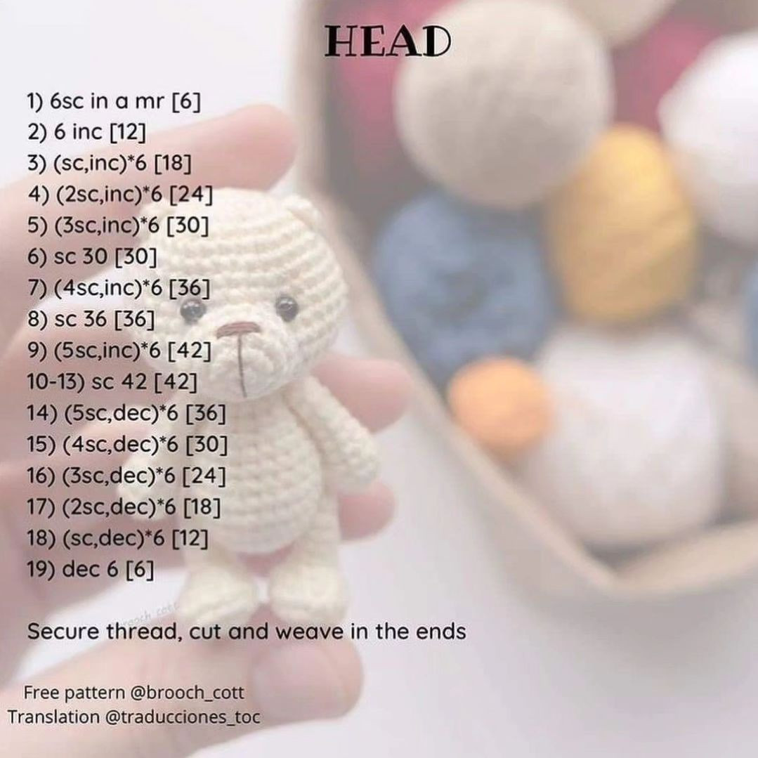 free pattern mini bear