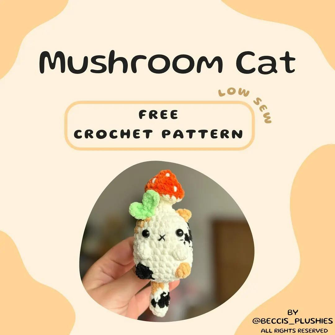 free pattern mushroom cat