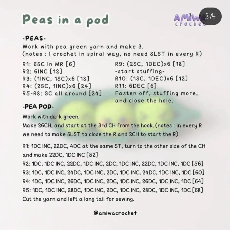 free pattern peas in a pod