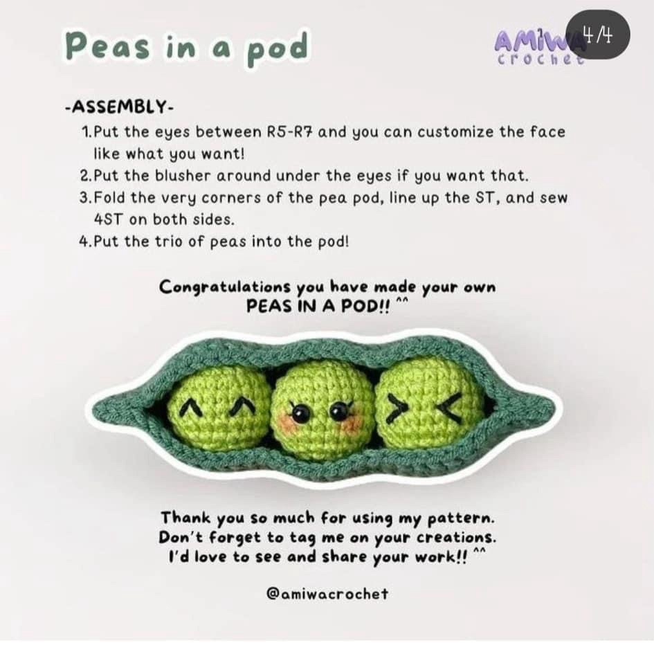 free pattern peas in a pod