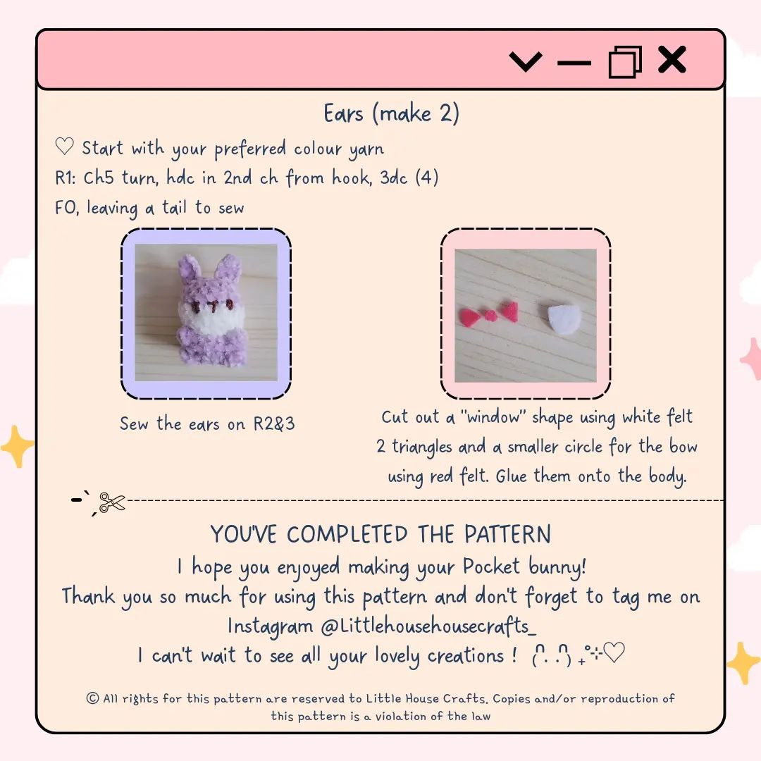 free pattern pocket bunny