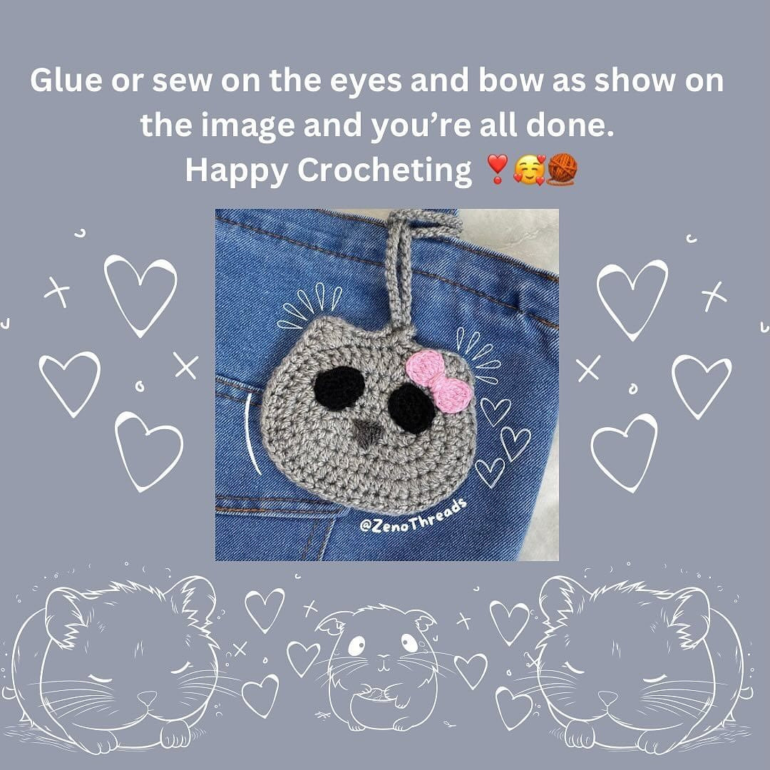 free pattern sad hamster bag charm