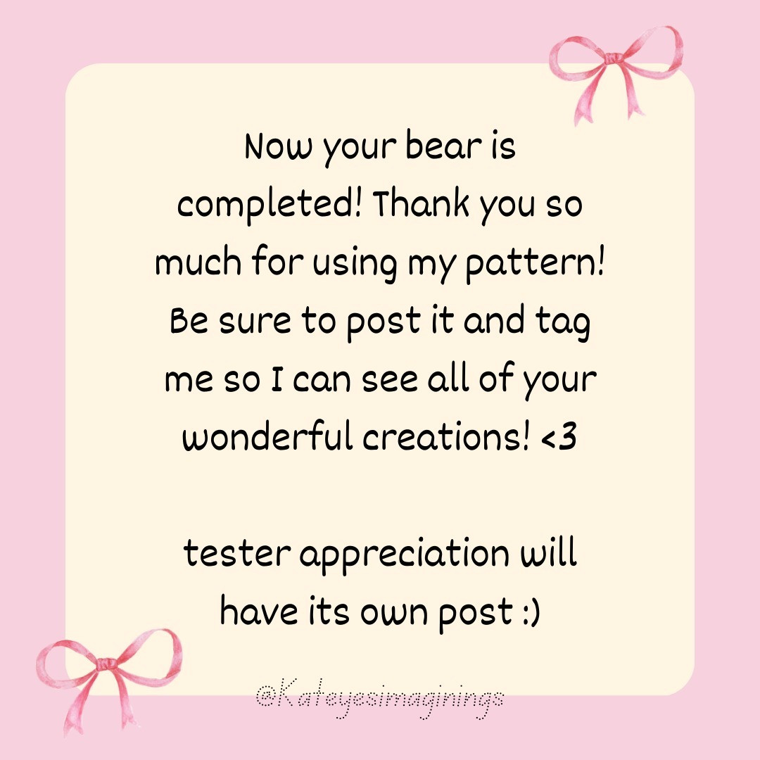 ☆ free pattern! ☆
⋆.ೃ࿔*:･ surprise!! a free pattern for all my supporters
no-sew sitting bears ⋆𐙚₊˚⊹♡