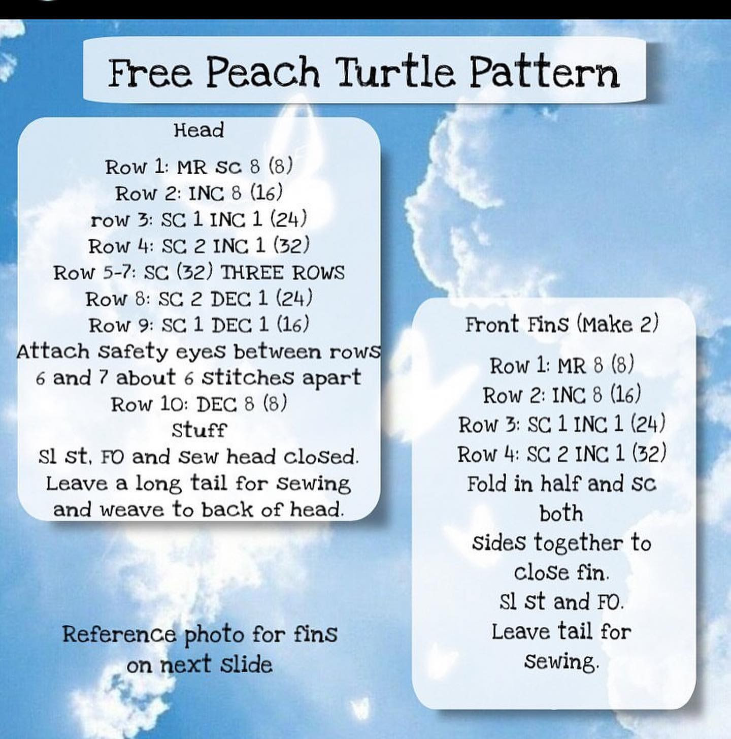 free peach turtle pattern