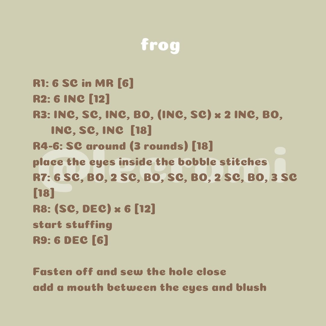 ✨FREE POCKET FROG PATTERN ✨