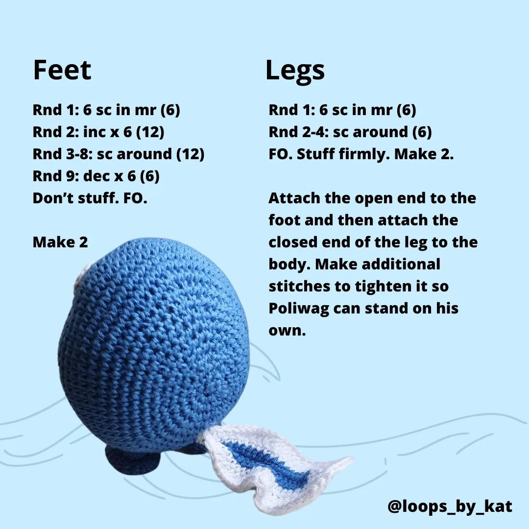 🌊 FREE POLIWAG CROCHET PATTERN 🌊