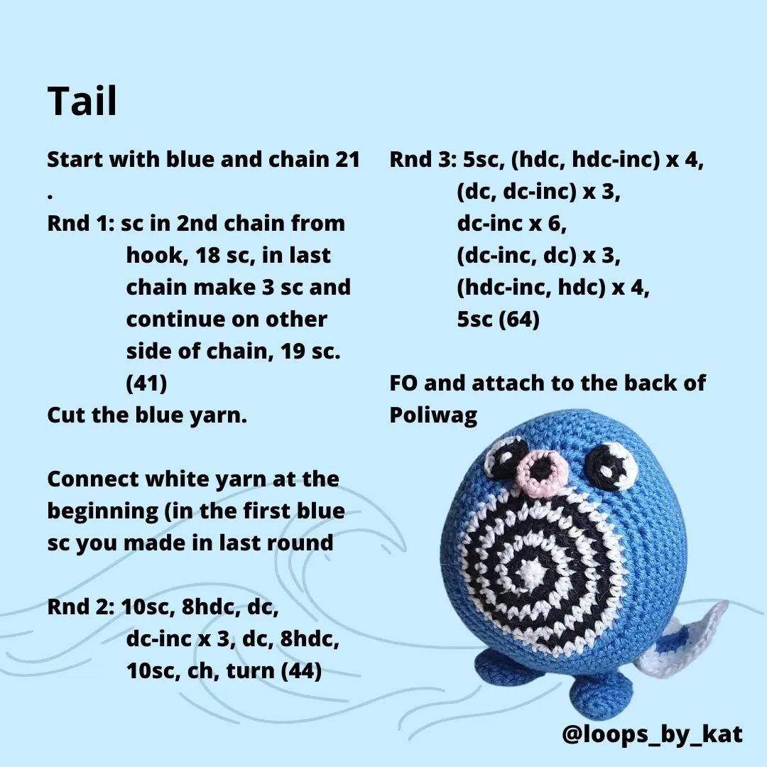 🌊 FREE POLIWAG CROCHET PATTERN 🌊