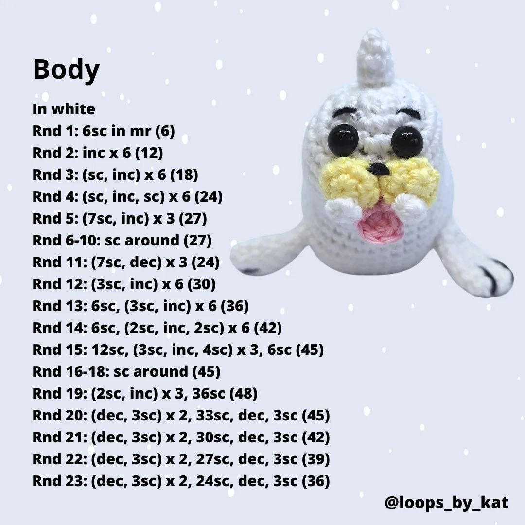 ❄️ FREE SEEL CROCHET PATTERN ❄️