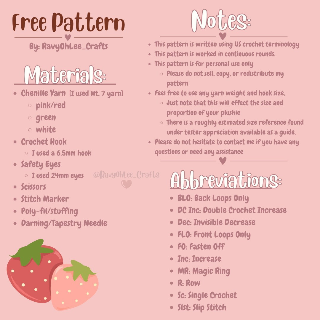 ❥ Free Strawberry Octo Pattern