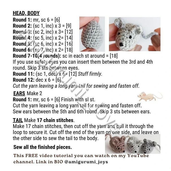 free tiny mouse pattern