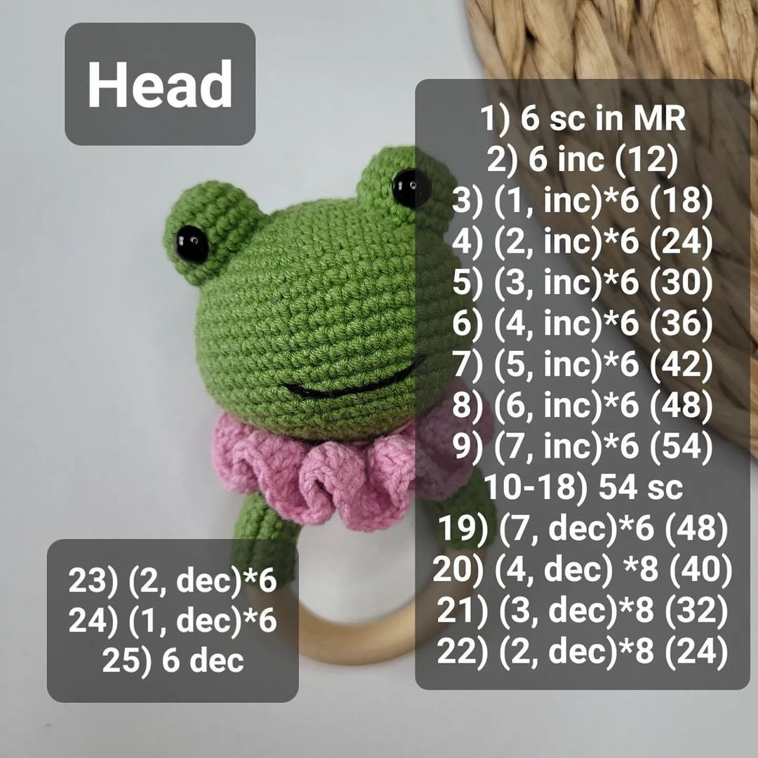 frog rattle rabbit rattle crochet pattern