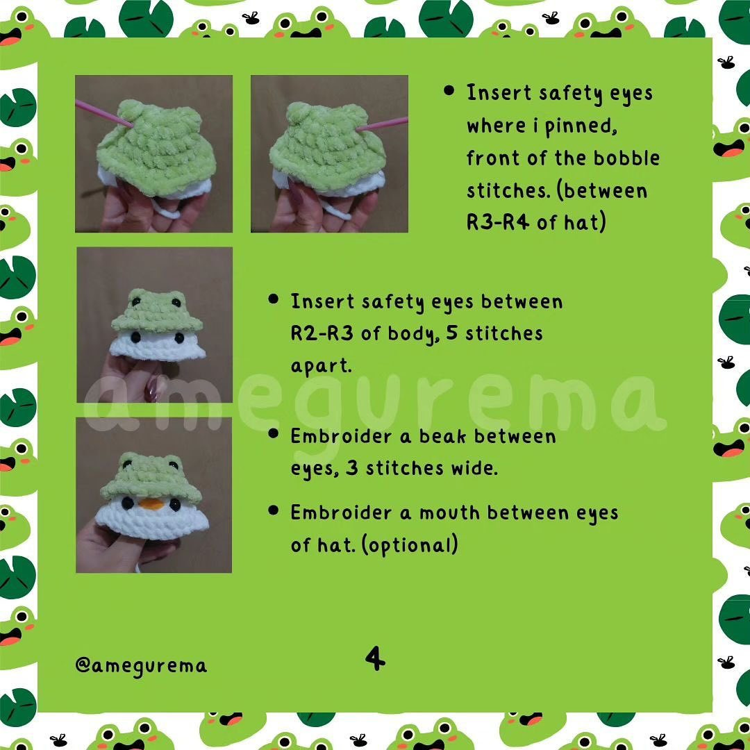 froggie chick & mushroom pattern