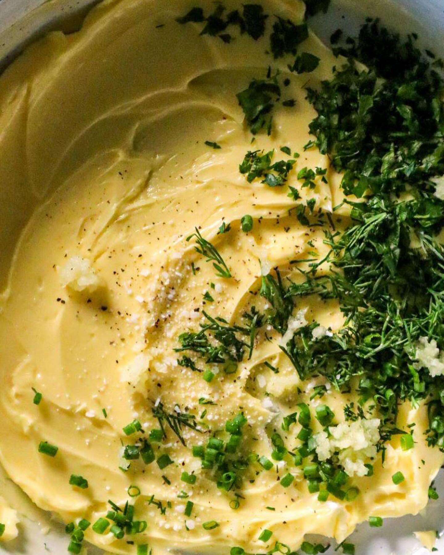 Garlic, Chive, & Dill Compound Butter: