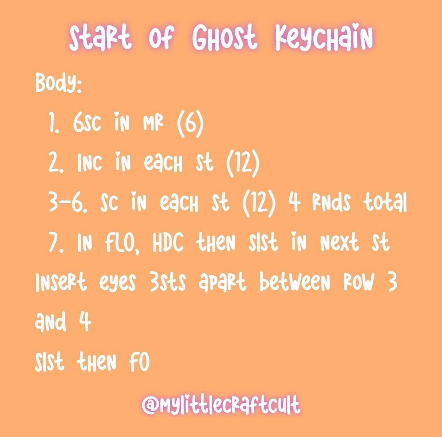 ghost keychain free pattern