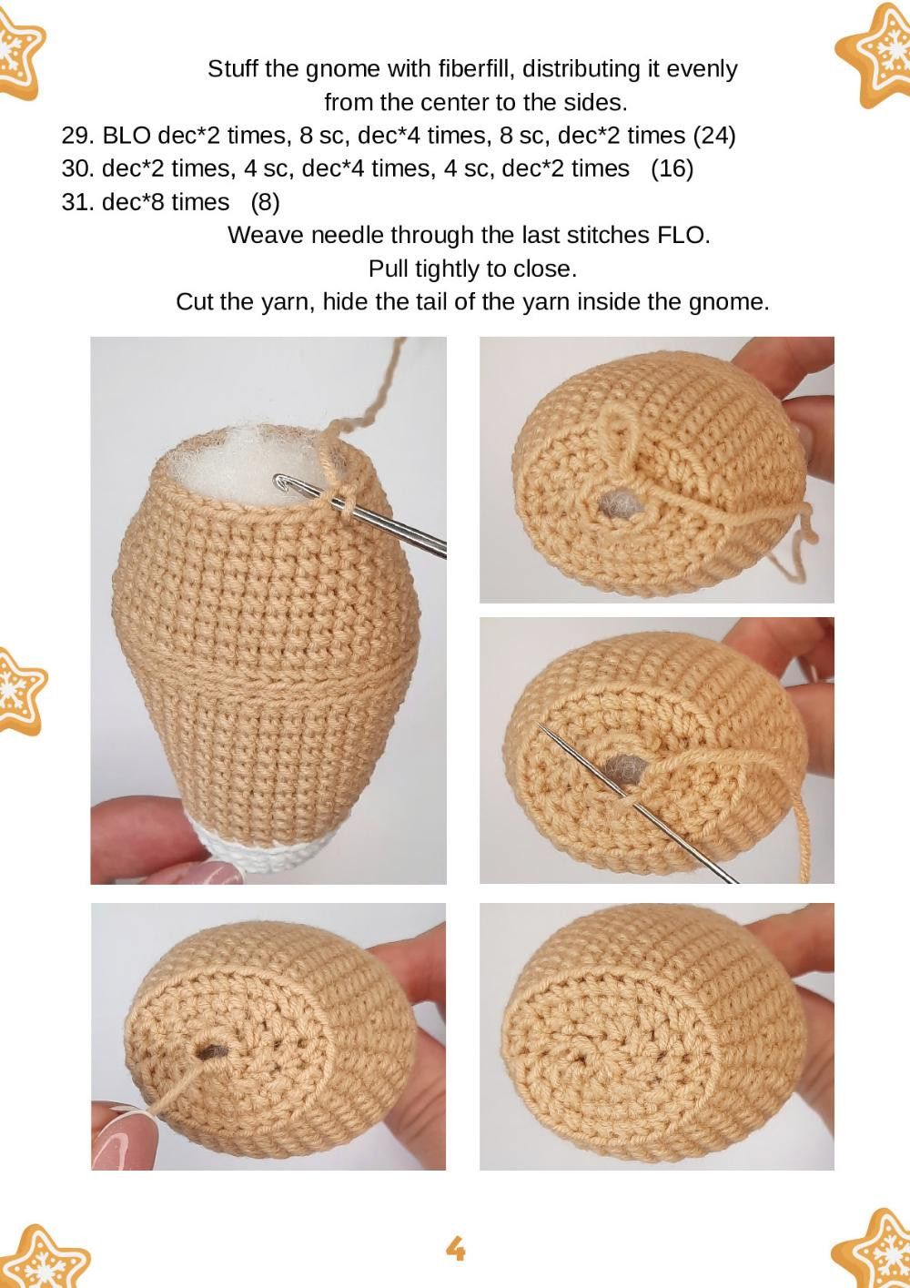 Gingerbread gnome CROCHET PATTERN