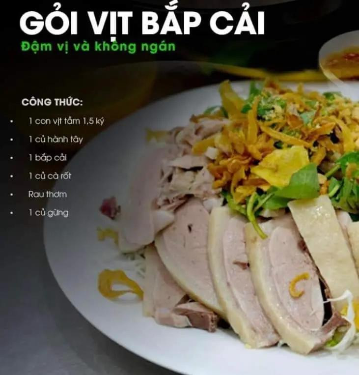 gỏi đu đủ thái lan, gỏi khô bò, gỏi xoài tôm khô, gỏi bò bóp thấu, gỏi vịt bắp cải, gỏi gà xé phay, gỏi cá trích, gỏi bưởi tôm thịt