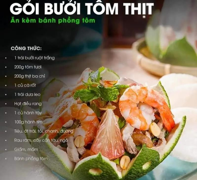 gỏi đu đủ thái lan, gỏi khô bò, gỏi xoài tôm khô, gỏi bò bóp thấu, gỏi vịt bắp cải, gỏi gà xé phay, gỏi cá trích, gỏi bưởi tôm thịt