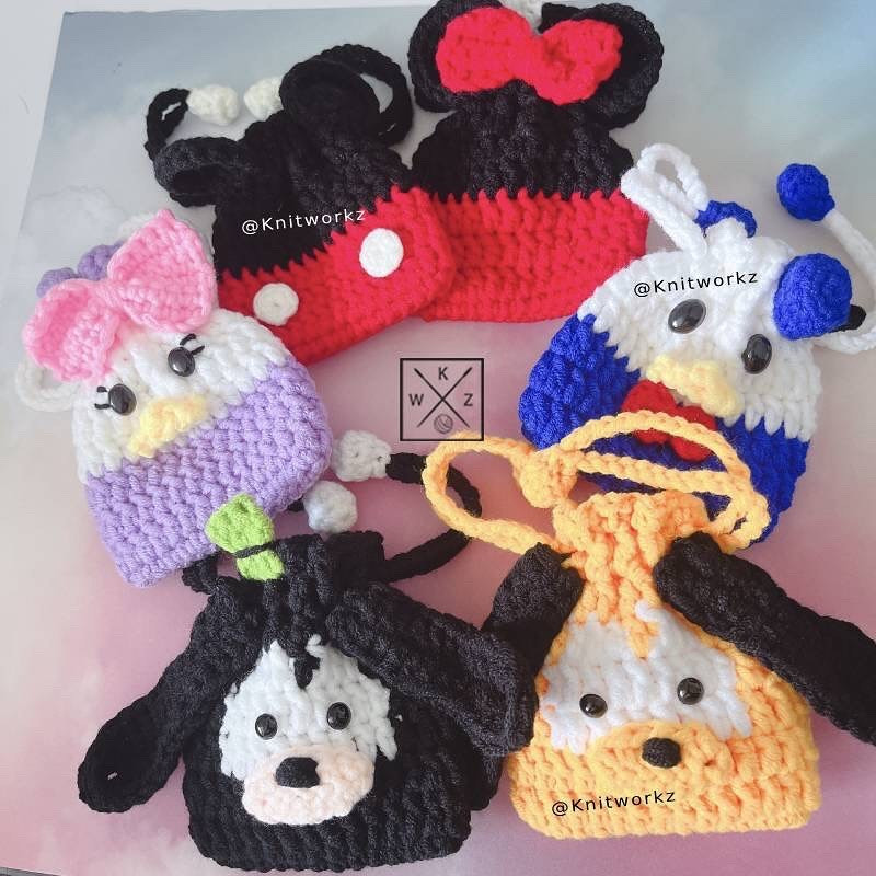 goofy pluto drawstring pouch crochet pattern