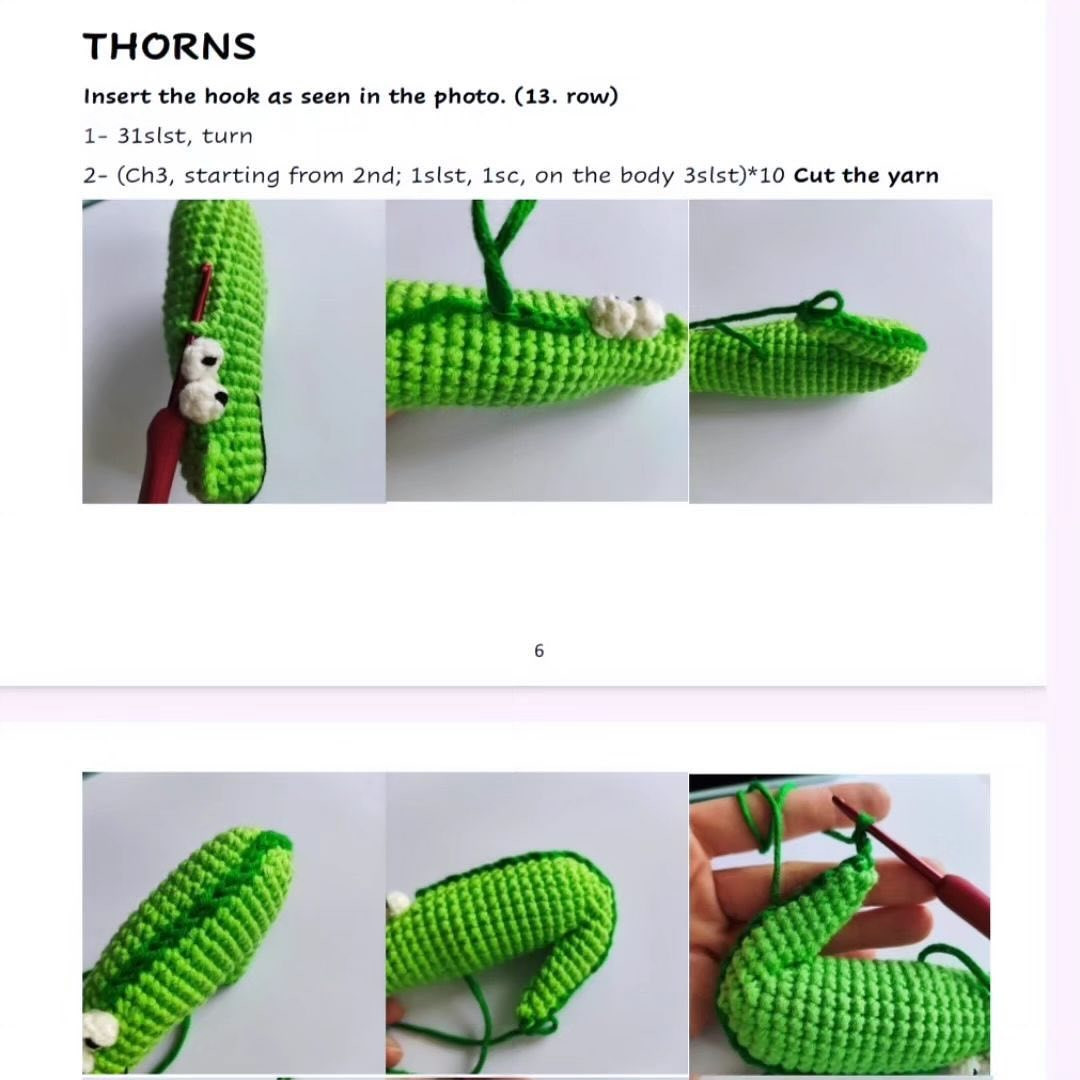 green crocodile crochet pattern