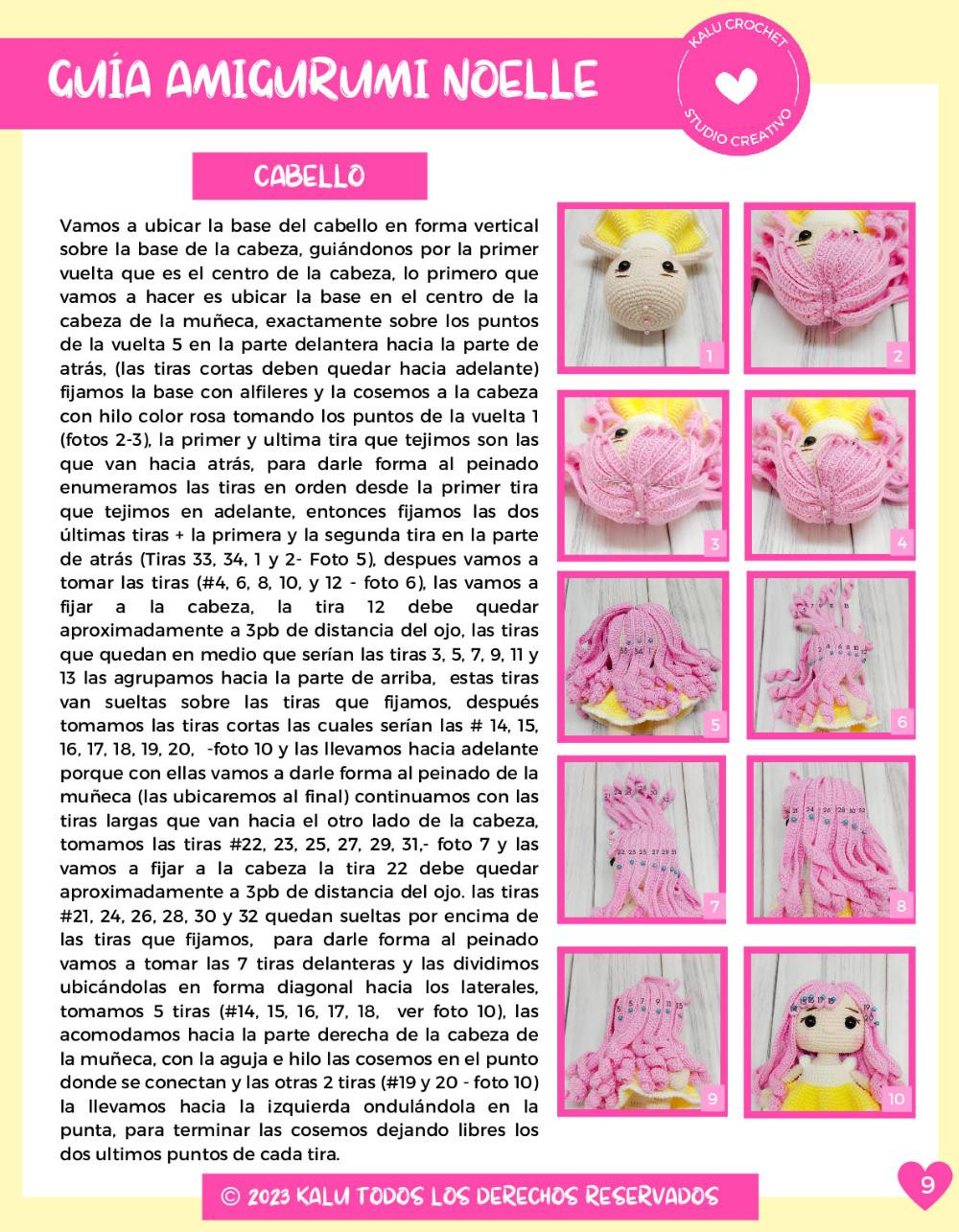 GUÍA AMIGURUMI NOELLE Patrón de pago Si tienes alguna duda sobre el patrón puedes escribirme por: 2023 Amigurumi diseñado por Andry Pinzón para Kalu Crochet.