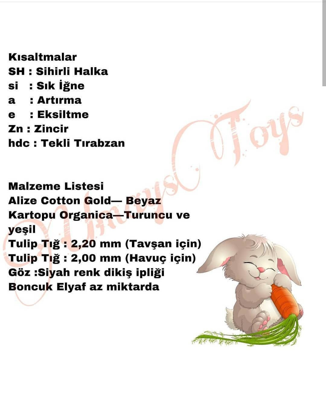 Havuç tutan tavşan saç tokası tığ işi modeli