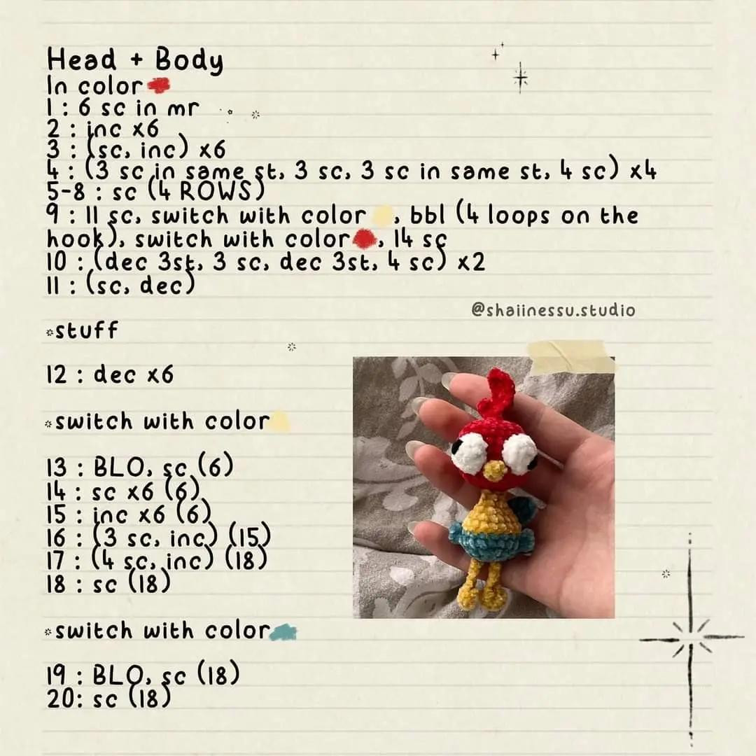 hei hei free pattern cute version, Crochet pattern of chicken with bulging eyes