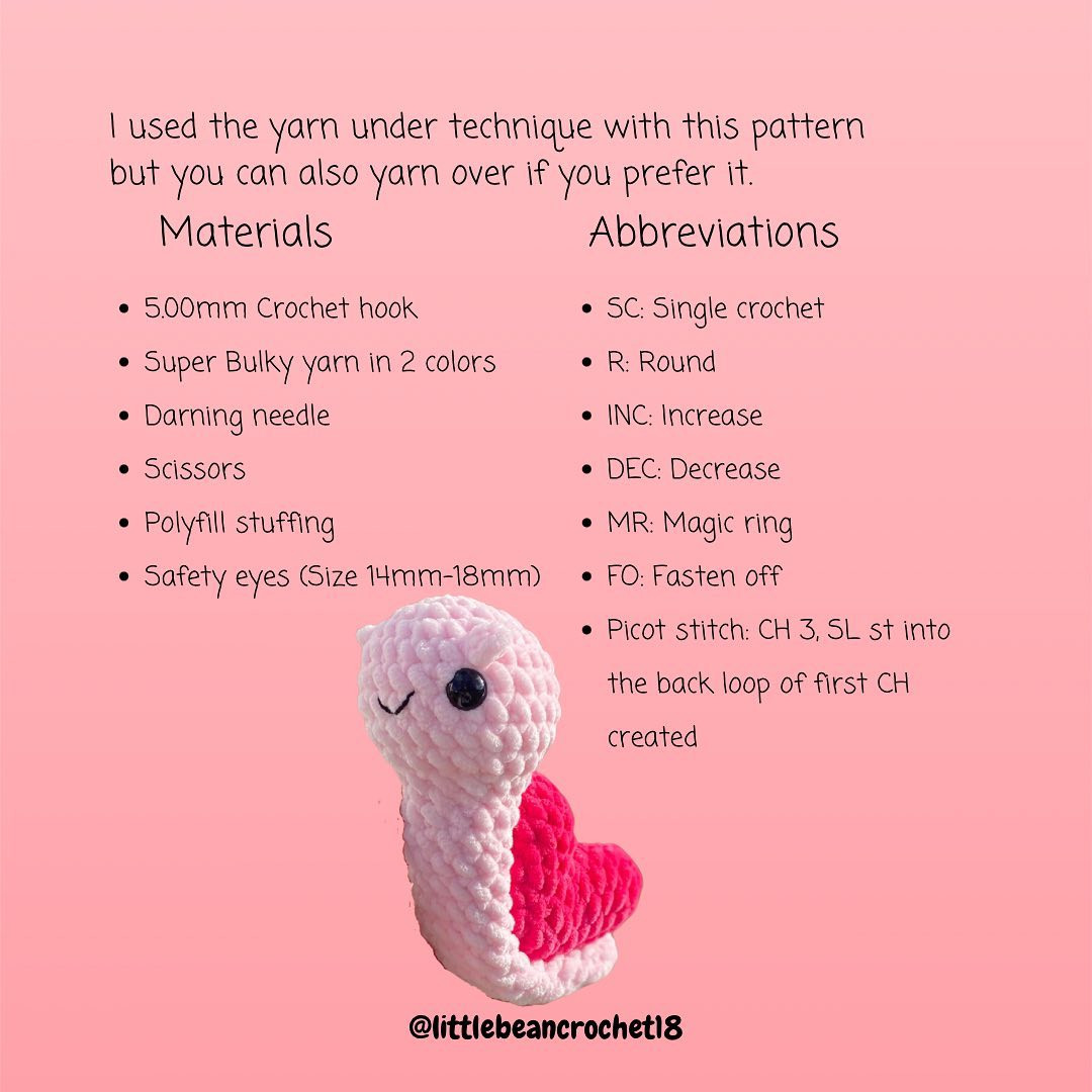 Here is the free pattern for the heart snail ❤️🐌