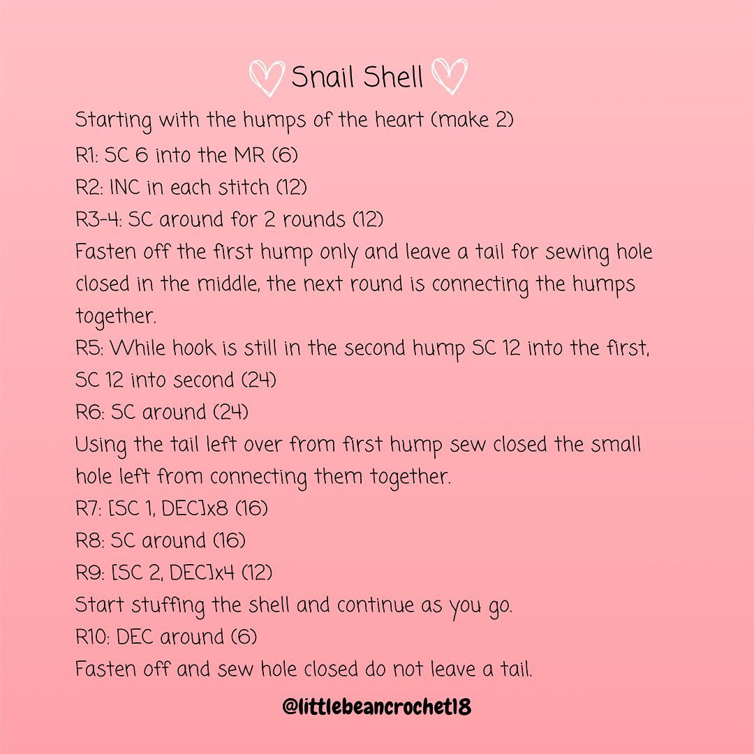 Here is the free pattern for the heart snail ❤️🐌