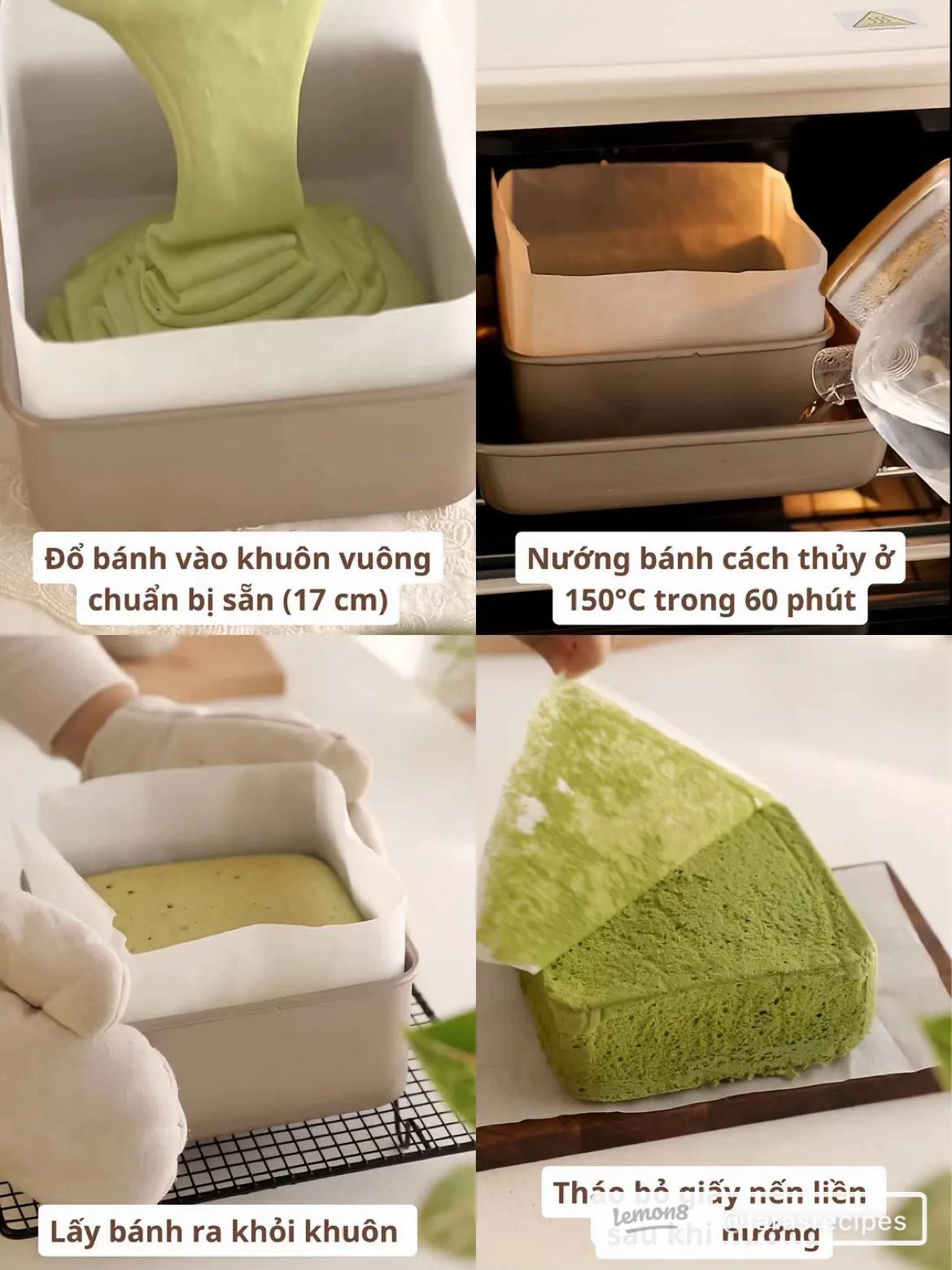 học cách làm bánh matcha castella mềm mịn bông xốp như gối ôm.