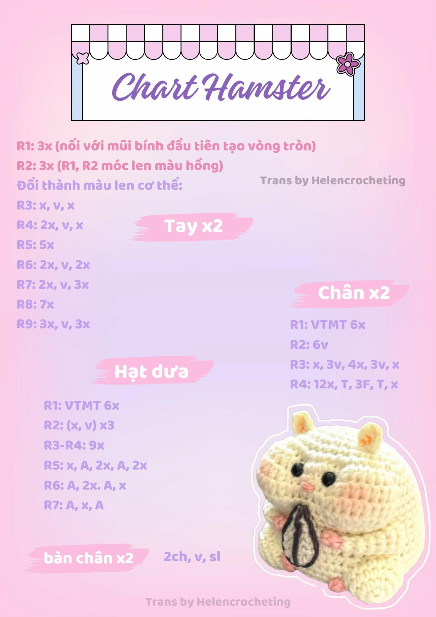 Hướng dẫn móc bé chuột hamster đang ăng hạt zưa siuuuuu iuu