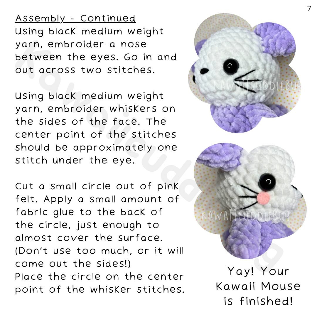 kawaii mouse free amigurumi pattern