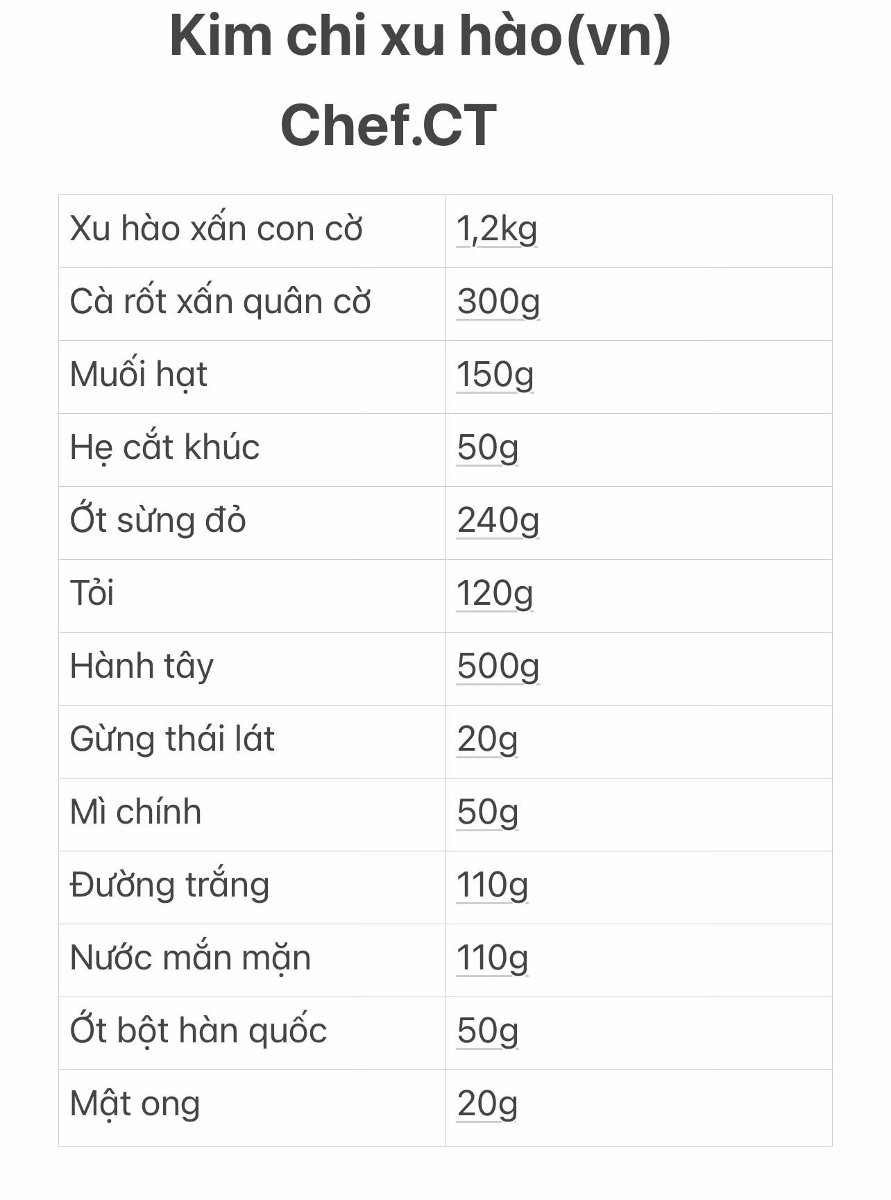 Kim chi xu hào kiểu việt nam