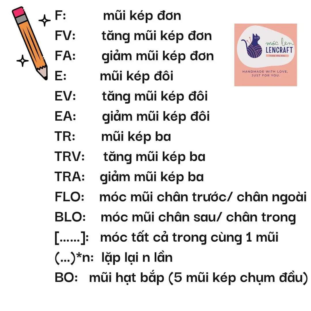 ký hiệu móc len cơ bản cho người mới học