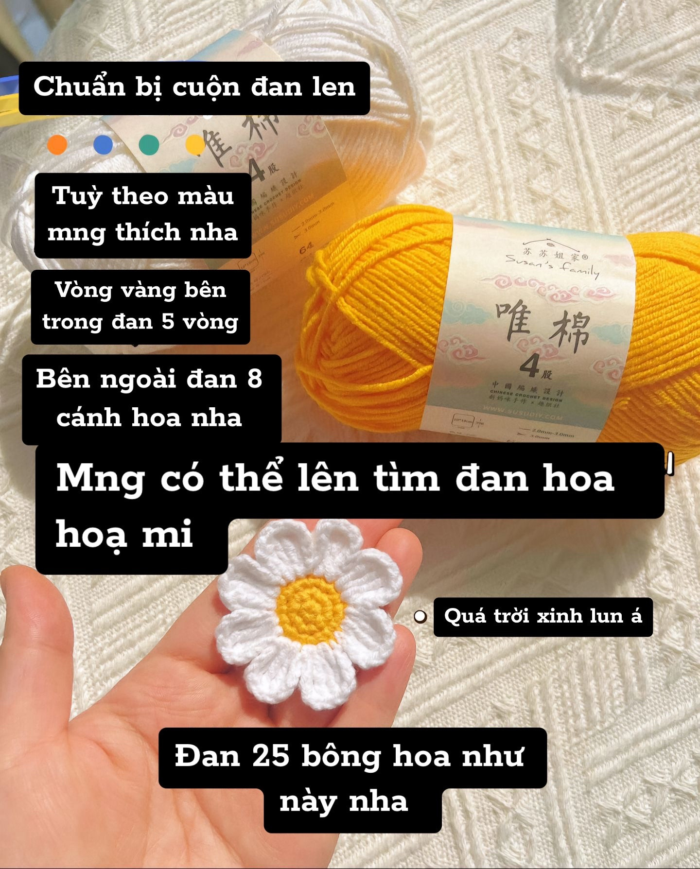 Làm chuông gió bằng len