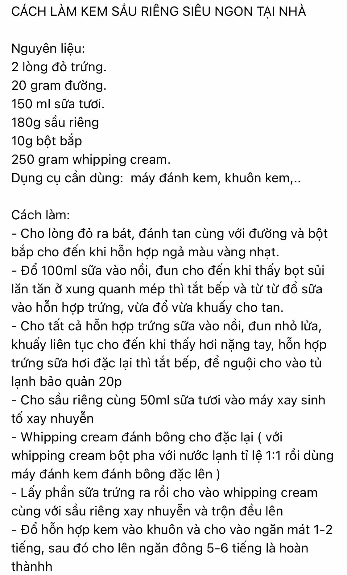 Làm kem sầu riêng thơm ngon tại nhà.