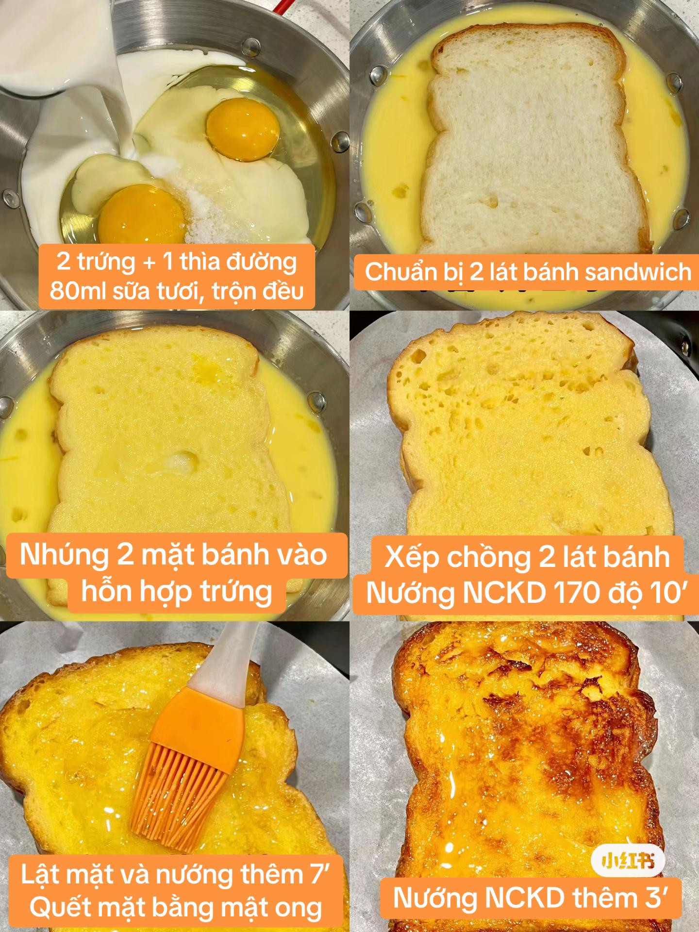 Làm sandwich nướng mật ong cho bữa sáng bằng NCKD 🍞🍯